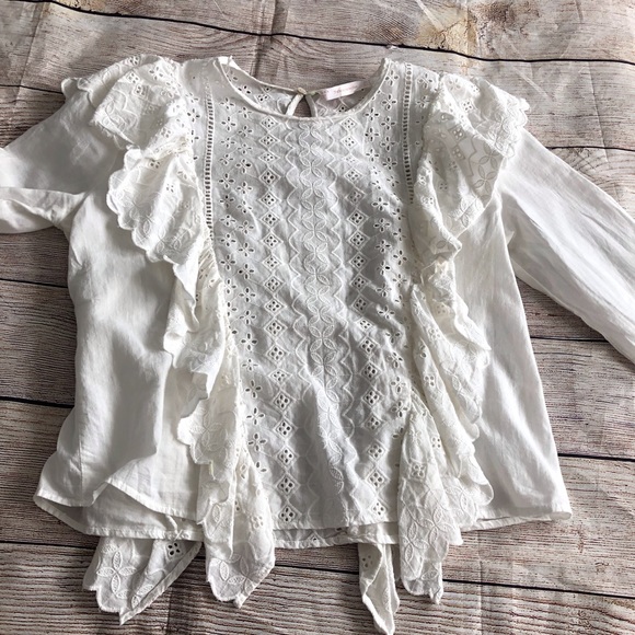 Zara | Tops | Zara Lace Long Sleeve Top 